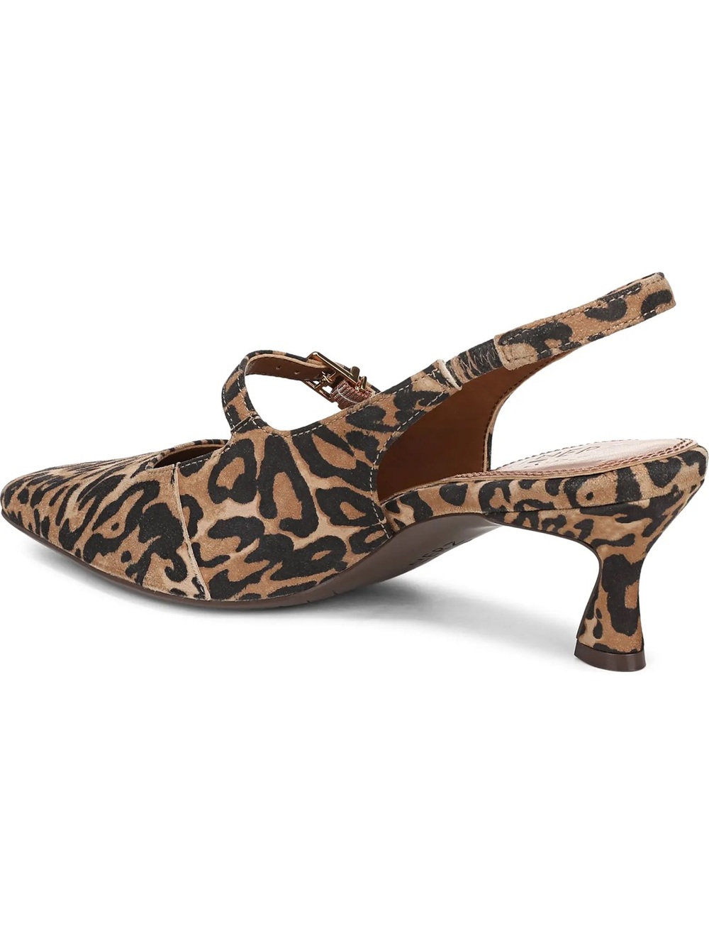 Naturalizer Leopard-Print Slingback Mary Jane Kitten Heel in Tan and Black - Picture 2 of 7